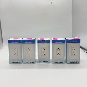 5 Lutron Satin Colors SCR-15-MN 15A Duplex Receptacle Midnight Black